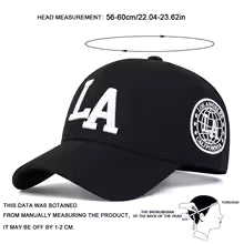 LA Hat-Blk Wht